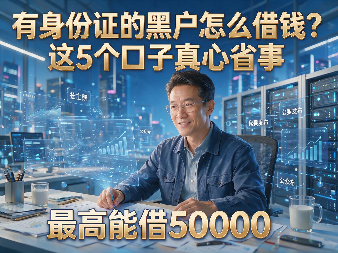 有身份证的黑户怎么借钱？这5个口子真心省事，最高能借50000！