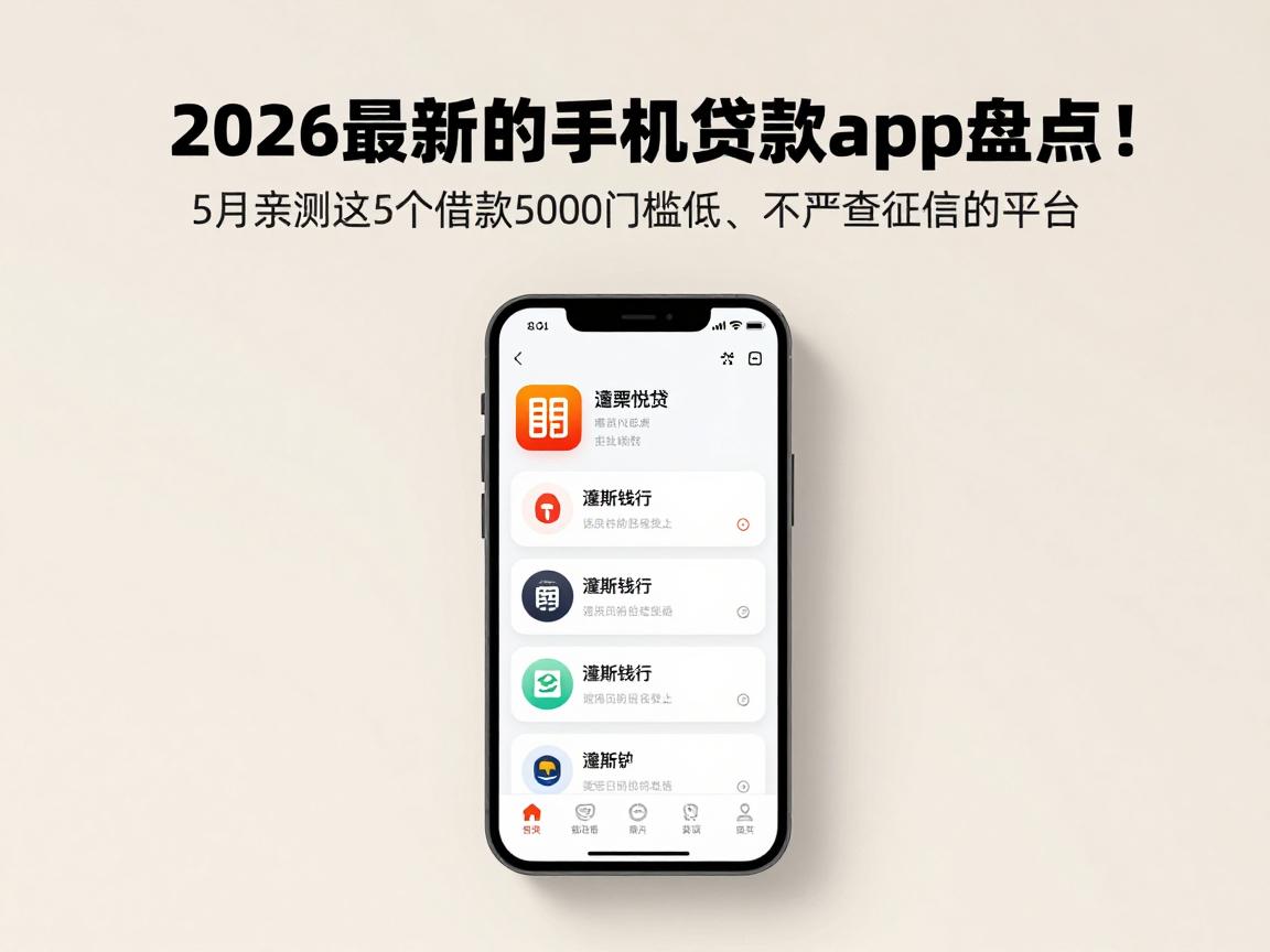 2026最新的手机贷款app盘点！5月亲测这5个借款5000门槛低、不严查征信的平台，应急必备