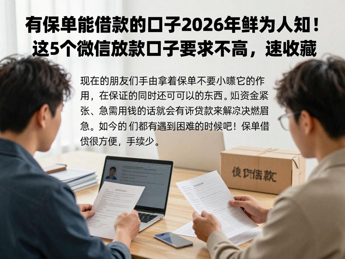 有保单能借款的口子2026年鲜为人知!这5个微信放款口子要求不高,速收藏