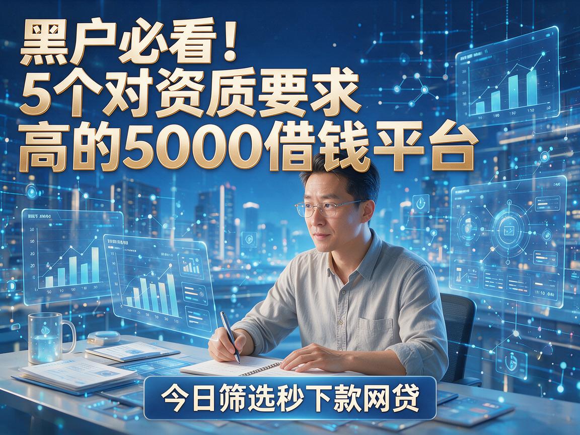 黑户必看!5个对资质要求高的5000借钱平台,今日筛选秒下款网贷
