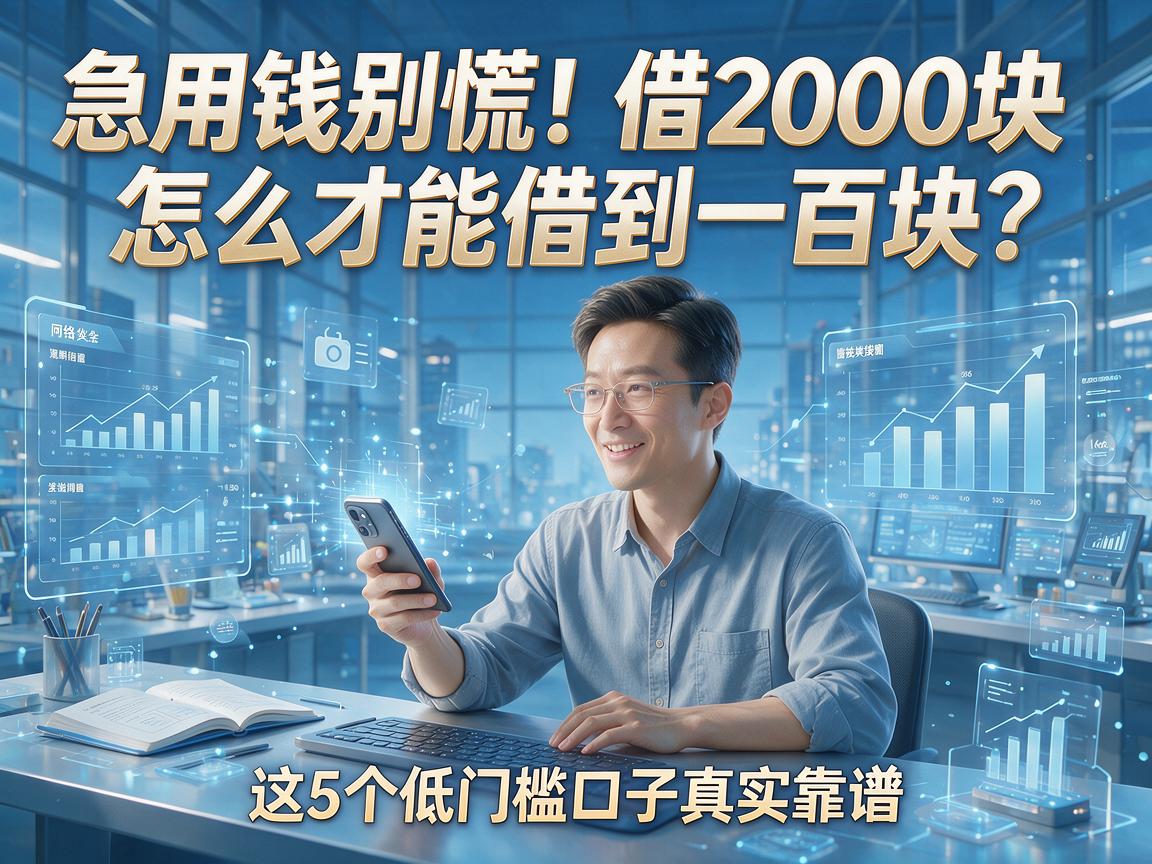 急用钱别慌!借2000块怎么才能借到一百块?这5个低门槛口子真实靠谱
