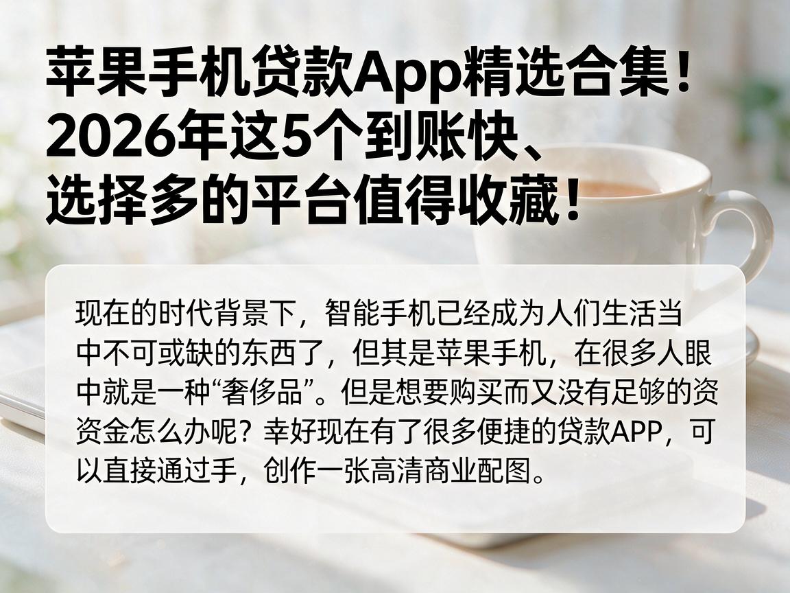 苹果手机贷款App精选合集:2026年这5个到账快、选择多的平台值得收藏!