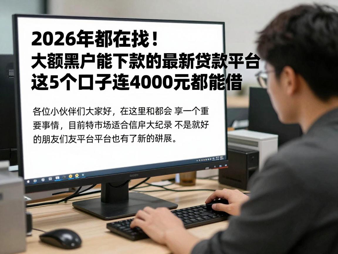 2026年都在找！大额黑户能下款的最新贷款平台，这5个口子连4000元都能借