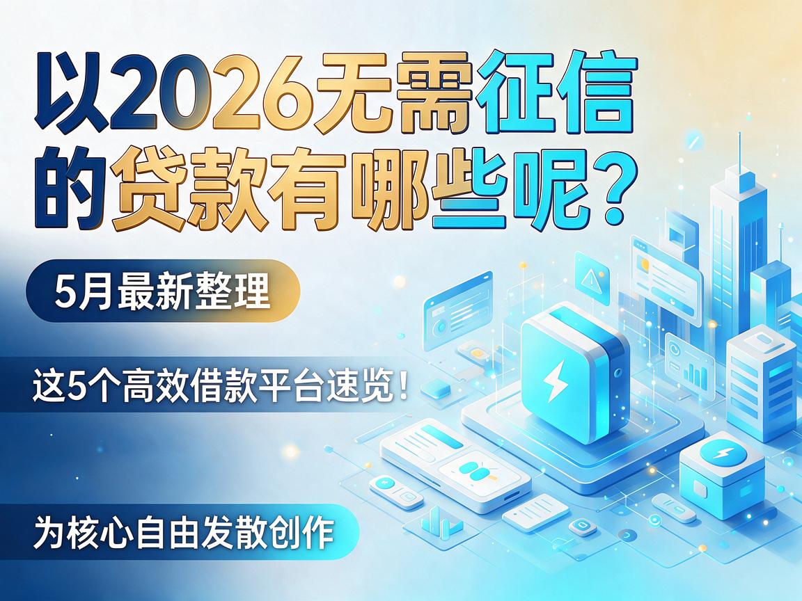 2026无需征信的贷款有哪些呢?5月最新整理,这5个高效借款平台速览!