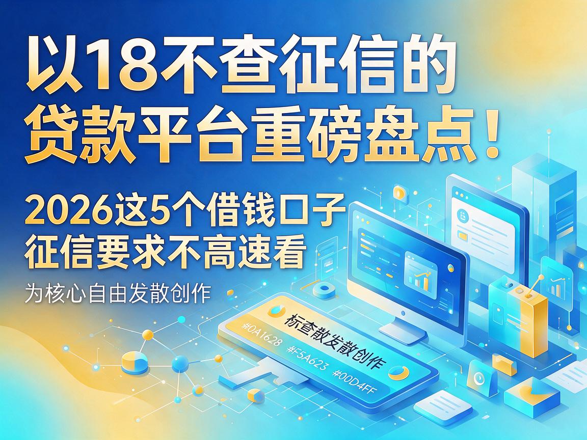满18不查征信的贷款平台重磅盘点!2026这5个借钱口子征信要求不高速看