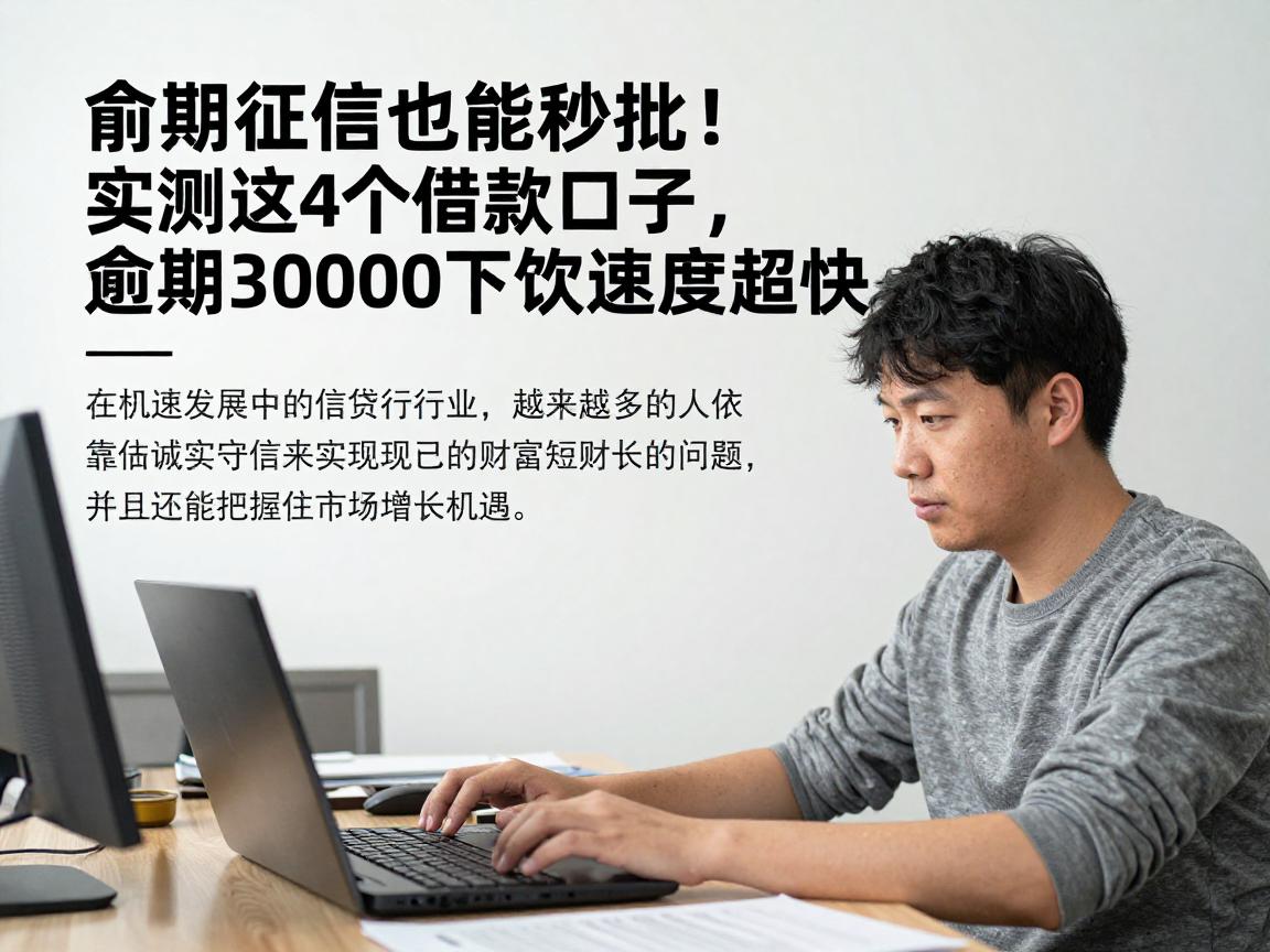 逾期征信也能秒批!实测这4个借款口子,逾期30000下款速度超快