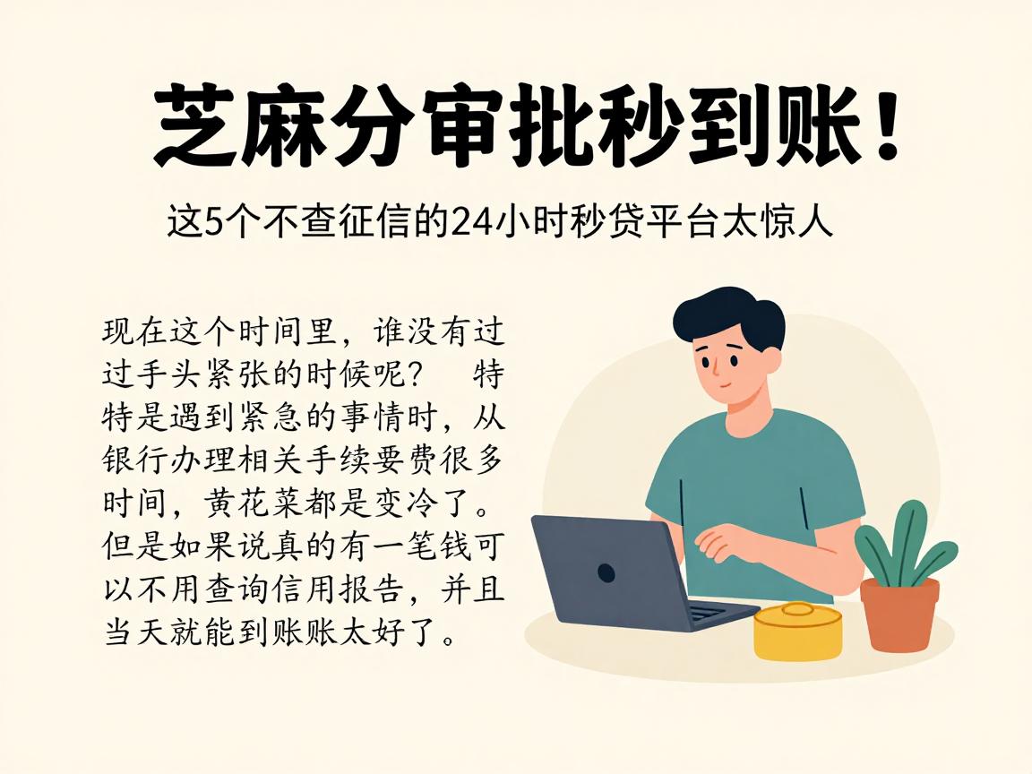 芝麻分审批秒到账!这5个不查征信的24小时秒贷平台太惊人
