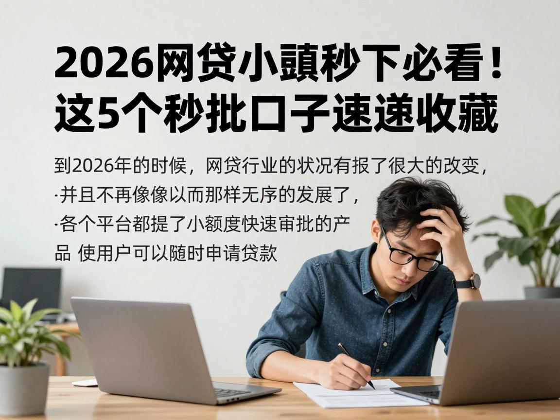 2026网贷小额秒下必看！这5个秒批口子速速收藏