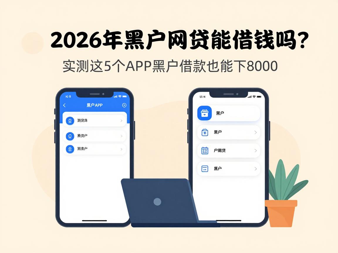 黑户必看!2026年黑户网贷能借钱吗?实测这5个APP黑户借款也能下8000