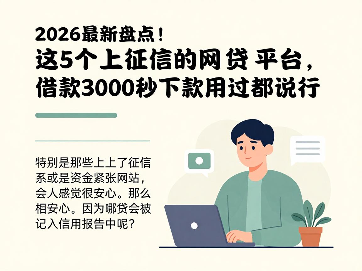 2026最新盘点!这5个上征信的网贷平台,借款3000秒下款,用过都说行