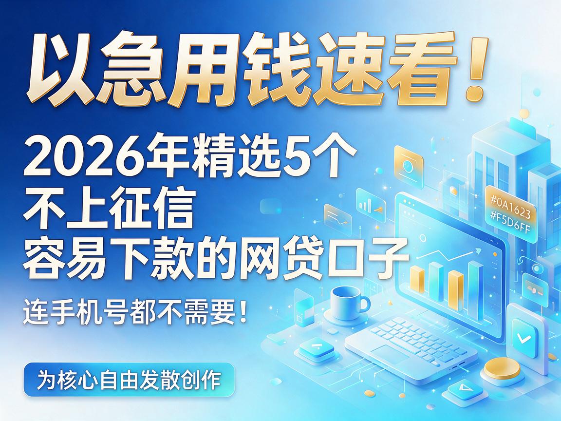 急用钱速看!2026年精选5个不上征信容易下款的网贷口子,连手机号都不需要!