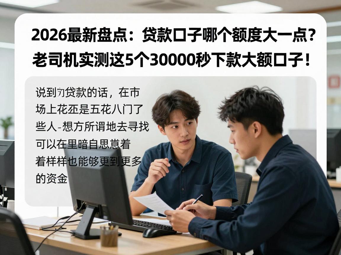 2026最新盘点:贷款口子哪个额度大一点?老司机实测这5个30000秒下款大额口子!