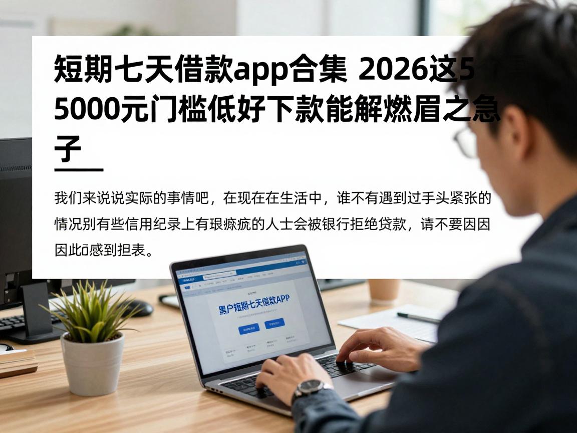 短期七天借款app合集：2026这5个黑户借钱口子，5000元门槛低好下款能解燃眉之急