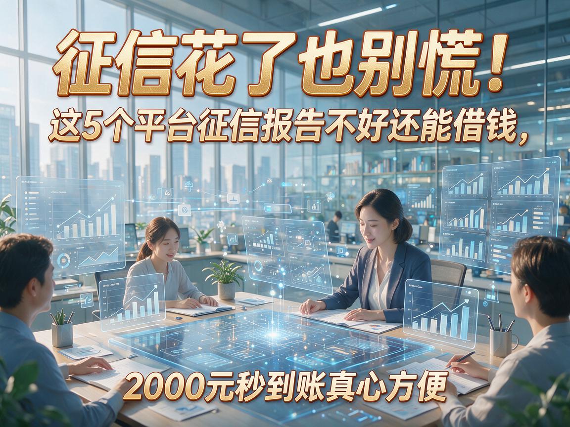 征信花了也别慌!这5个平台征信报告不好还能借钱,2000元秒到账真心方便