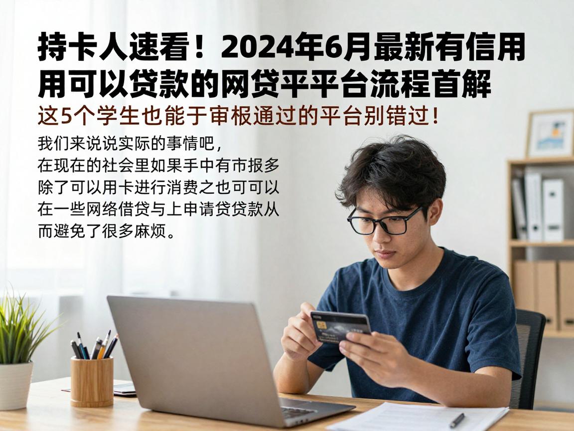 持卡人速看！2024年6月最新有信用卡可以贷款的网贷平台流程首解，这5个学生也能审核通过的平台别错过！