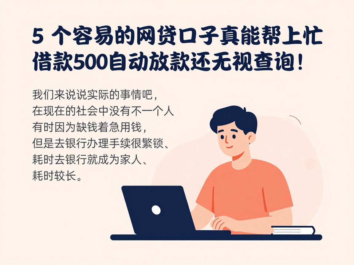 这5个容易下款的网贷口子真能帮上忙,借款500自动放款还无视查询!