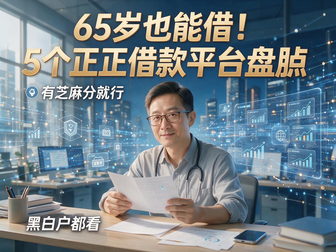 65岁也能借!5个正规借款平台盘点,有芝麻分就行、黑白户都看
