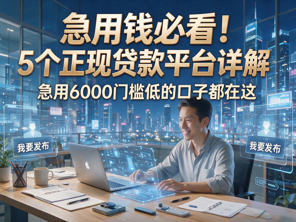 急用钱必看！5个正规贷款平台详解，急用6000门槛低的口子都在这