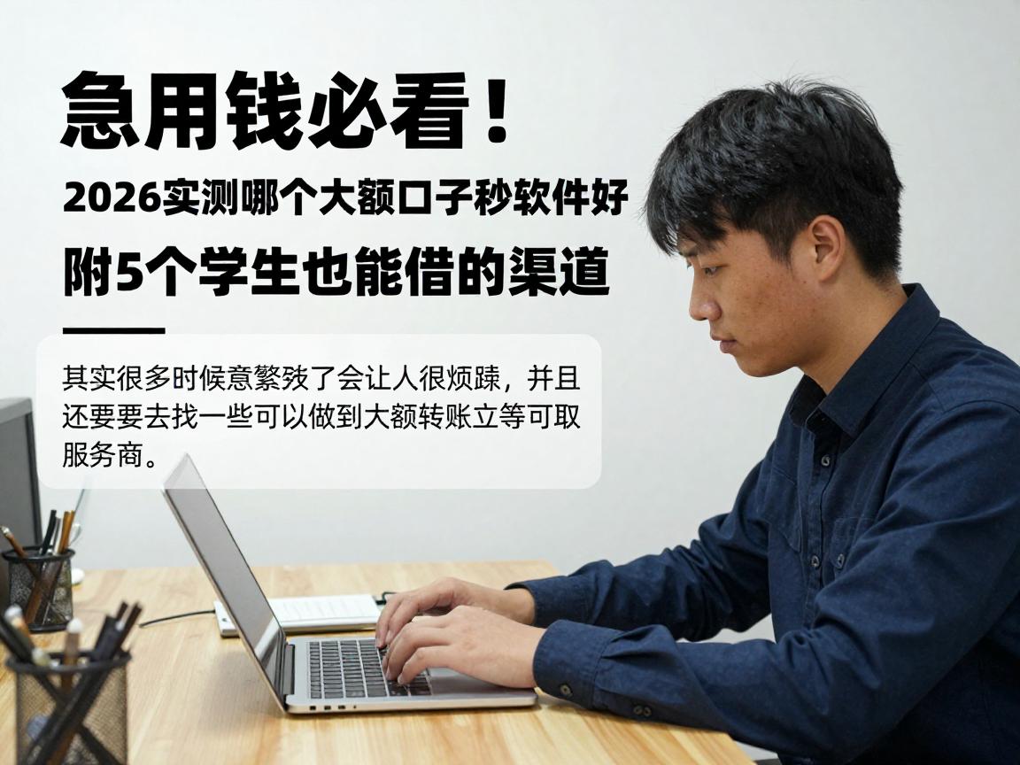 急用钱必看!2026实测哪个大额口子秒到账的软件好,附5个学生也能借的渠道