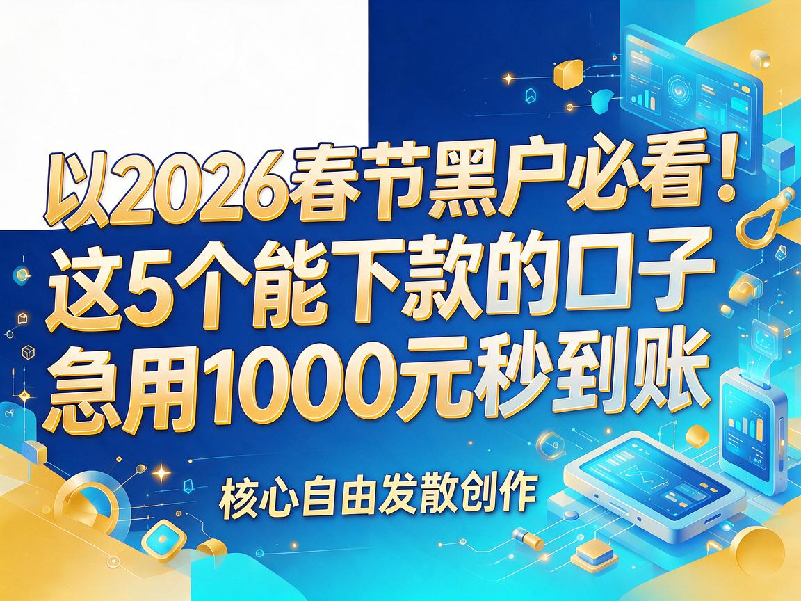 2026春节黑户必看!这5个能下款的口子,急用1000元秒到账