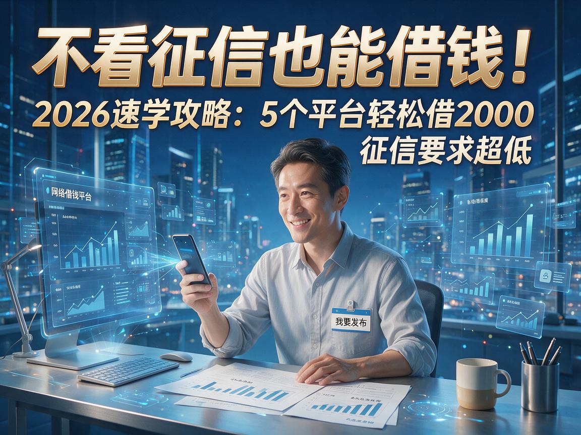 不看征信也能借钱!2026速学攻略:5个平台轻松借2000,征信要求超低