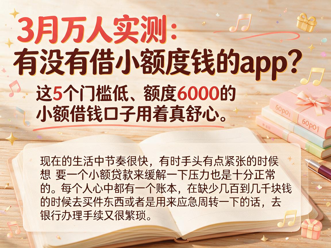3月万人实测:有没有借小额度钱的app?这5个门槛低、额度6000的小额借钱口子用着真舒心