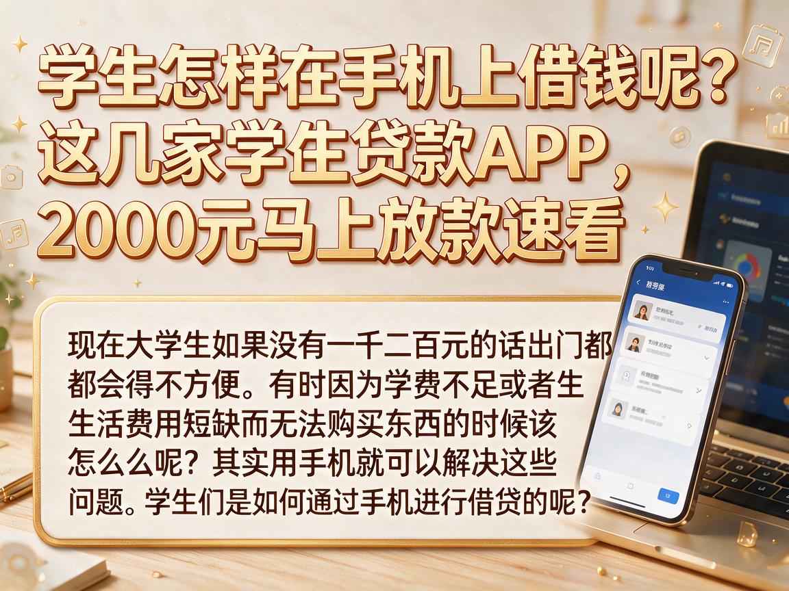 学生怎样在手机上借钱呢?这几家学生贷款APP,2000元马上放款速看