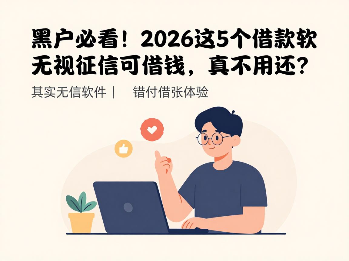 黑户必看!2026这5个借款软件无视征信可借钱,真不用还?抓紧体验