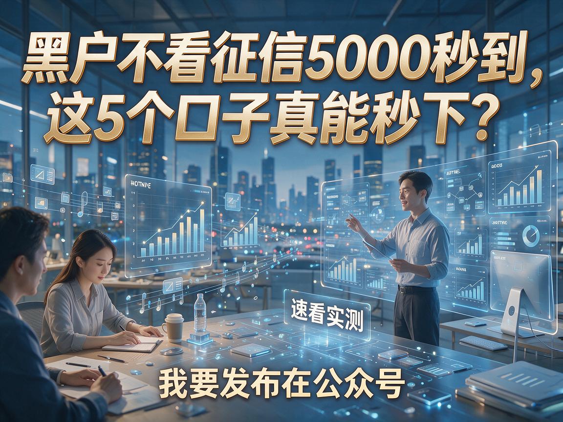 黑户不看征信5000秒到，这5个口子真能秒下？速看实测！