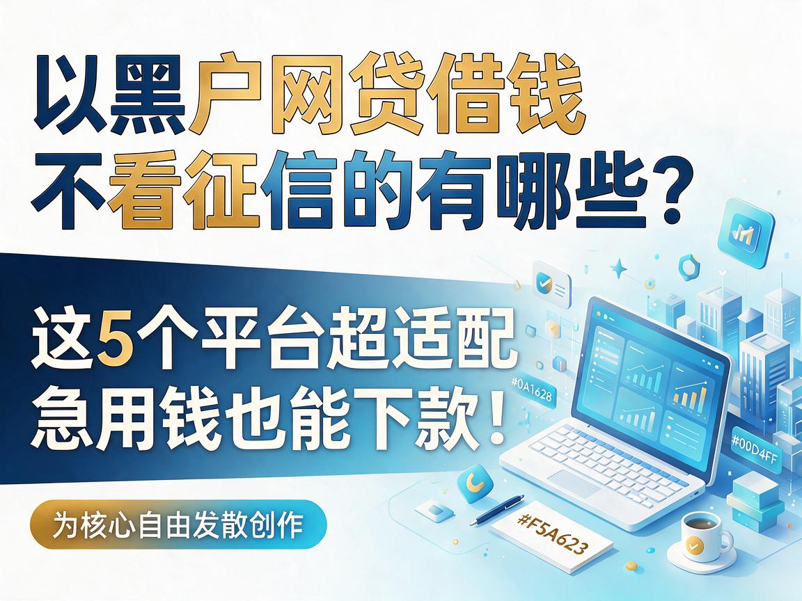 黑户网贷借钱不看征信的有哪些?这5个平台超适配,急用钱也能下款!