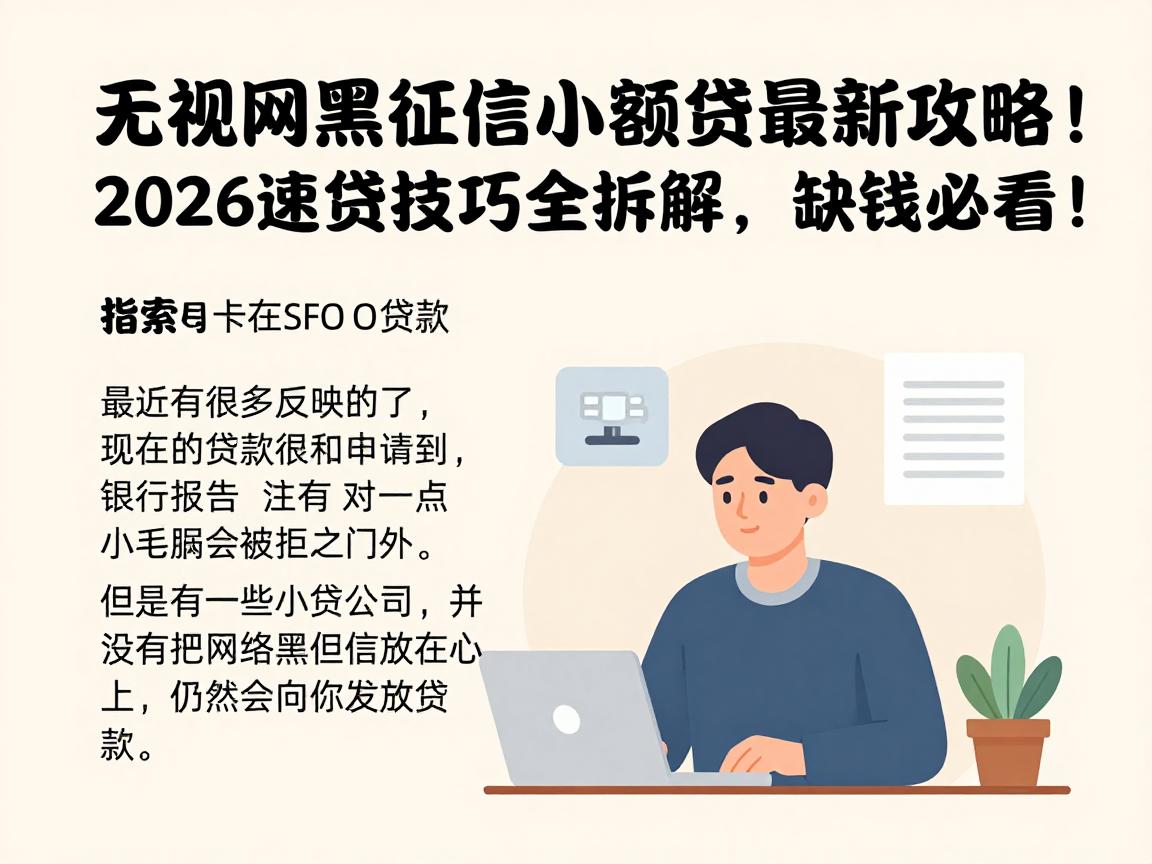 无视网黑征信的小额贷最新攻略!2026速贷技巧全拆解,缺钱必看!