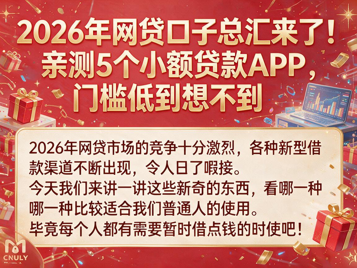 2026年网贷口子总汇来了!亲测5个小额贷款APP,门槛低到想不到