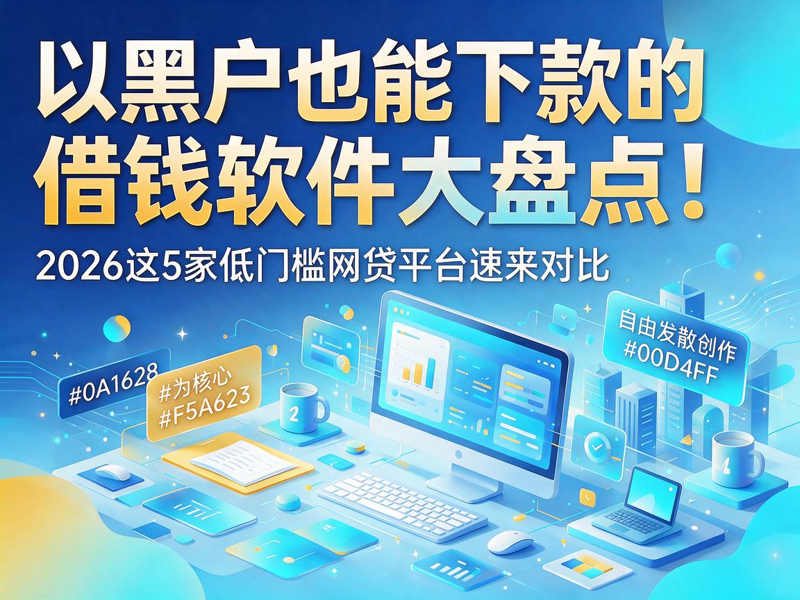 黑户也能下款的借钱软件大盘点!2026这5家低门槛网贷平台速来对比