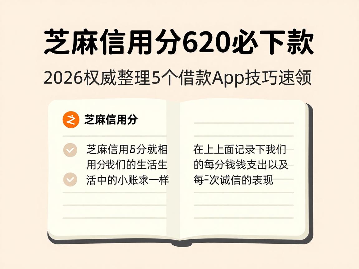 芝麻信用分620必下款!2026权威整理5个借款App技巧速领
