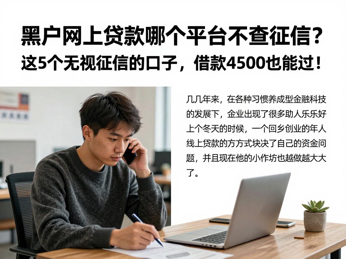 黑户网上贷款哪个平台不查征信？这5个无视征信的口子，借款4500也能过！