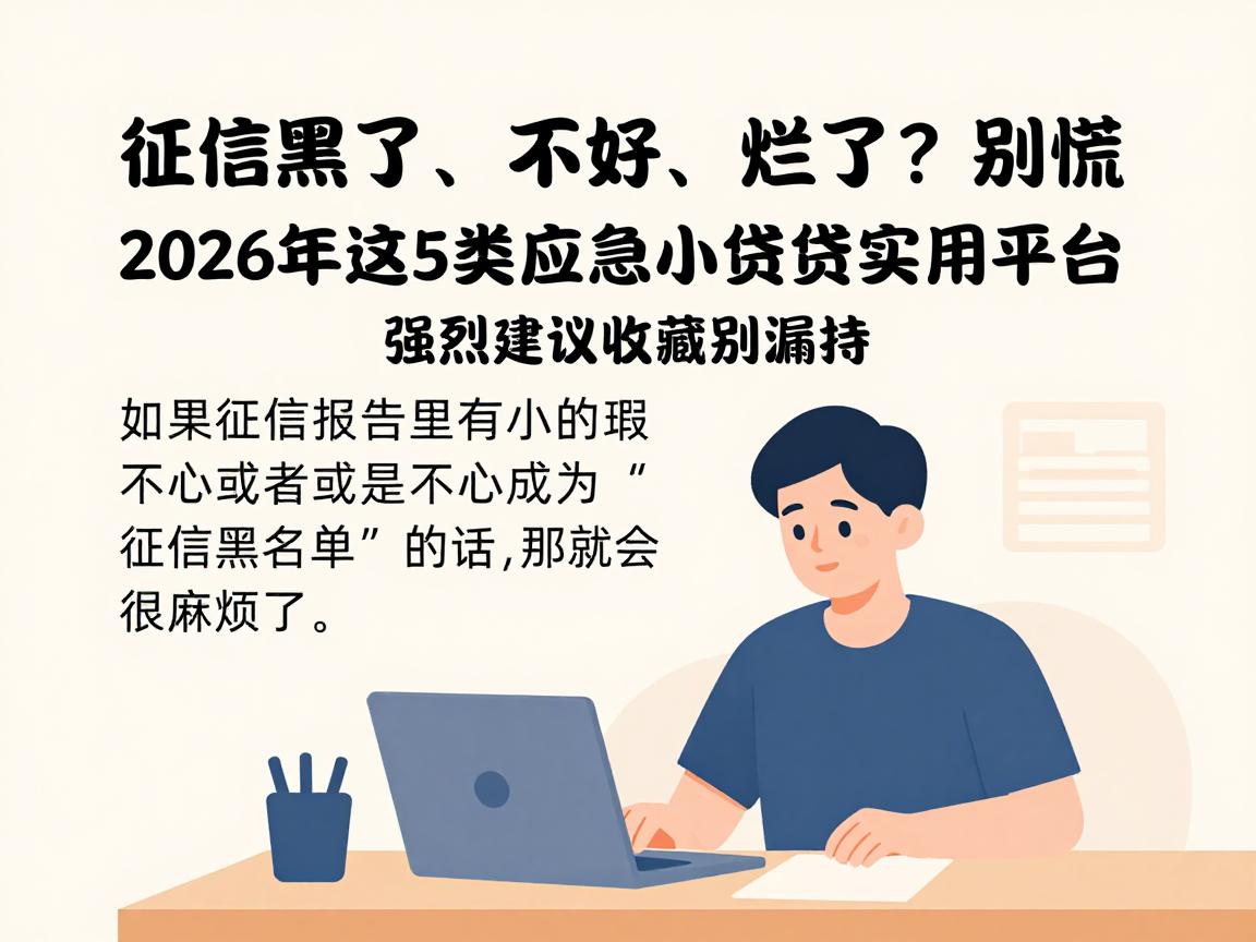 征信黑了、不好、烂了？别慌！2026年这5类应急小额贷款实用平台，强烈建议收藏别漏掉！