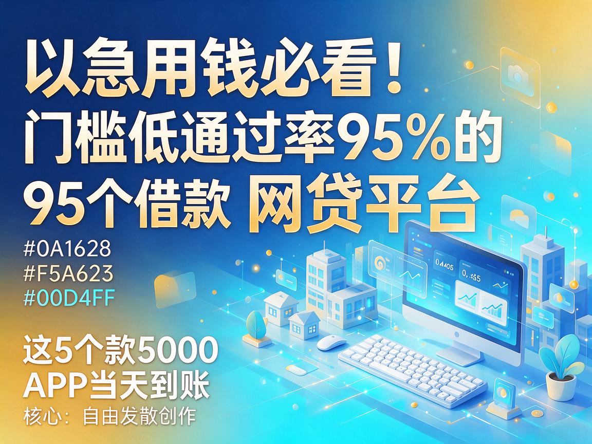 急用钱必看！门槛低通过率95%的网贷平台，这5个借款5000的APP当天到账