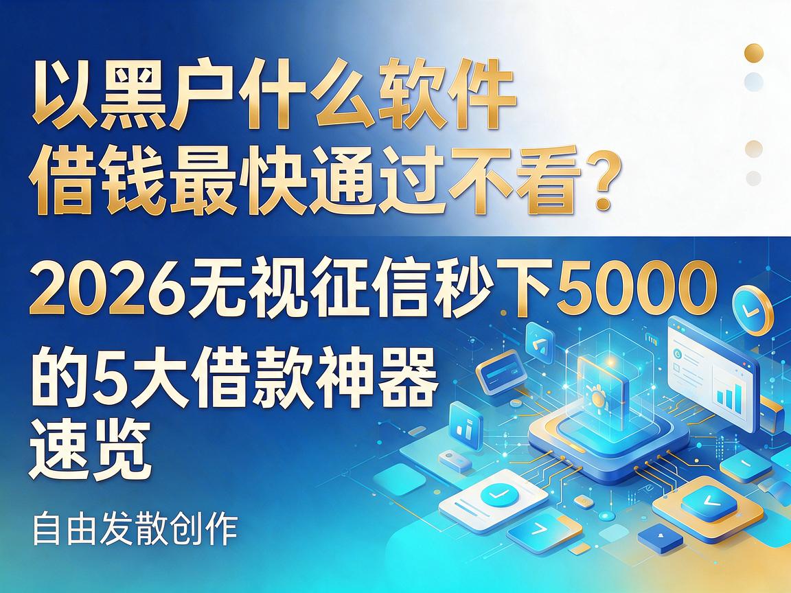 黑户什么软件借钱最快通过不看?2026无视征信秒下5000的5大借款神器速览
