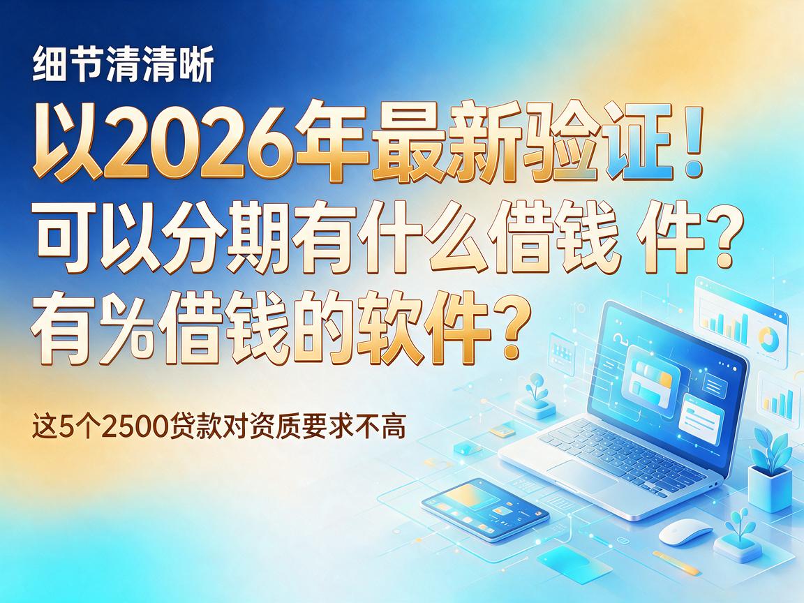 2026年最新验证!可以分期有什么借钱的软件?这5个2500贷款对资质要求不高