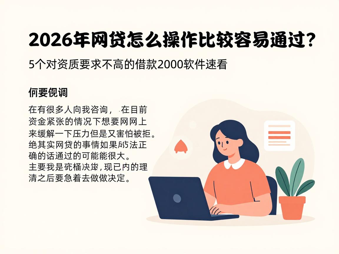 2026年网贷怎么操作比较容易通过?5个对资质要求不高的借款2000软件速看