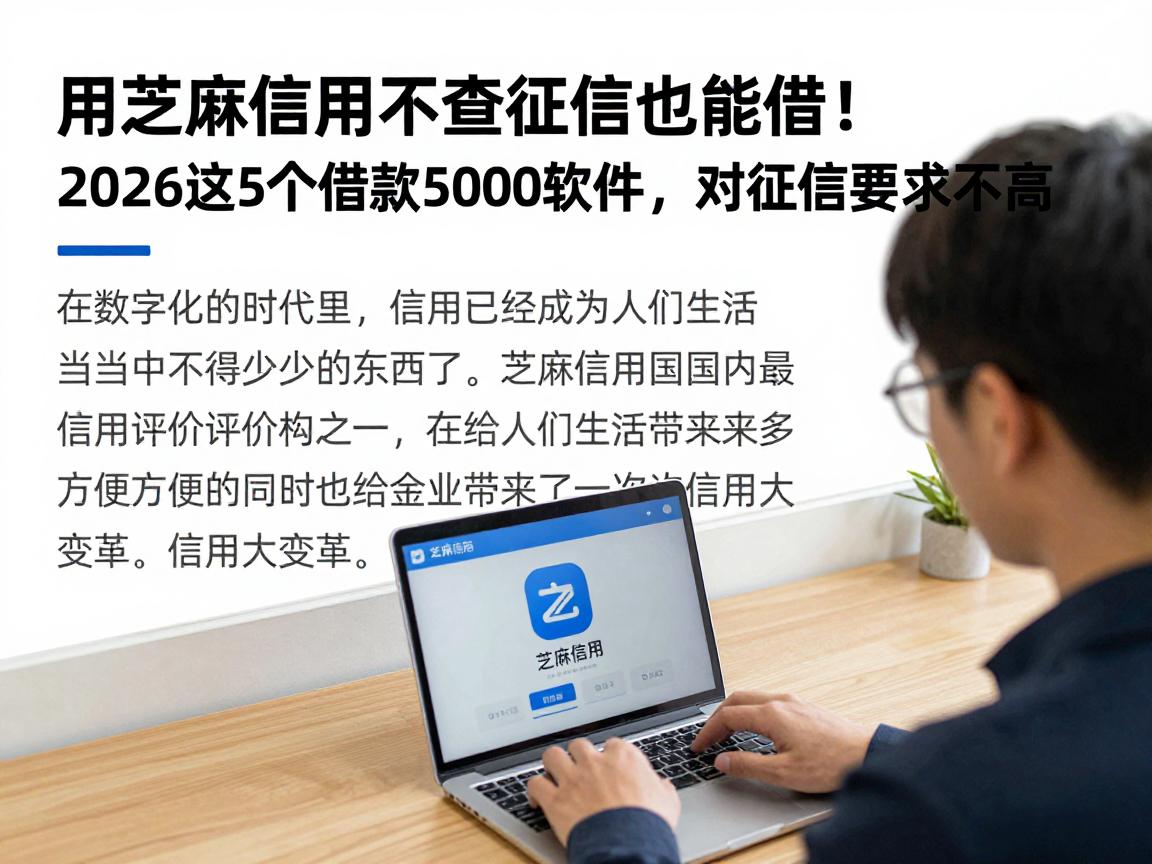 用芝麻信用不查征信也能借!2026这5个借款5000软件,对征信要求不高