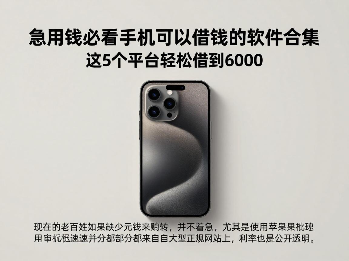 急用钱必看!2026苹果手机可以借钱的软件合集,这5个平台轻松借到6000